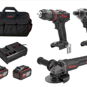 KRESS Hammer Drill & Impact Driver & Grinder 20V BL Combo Kit